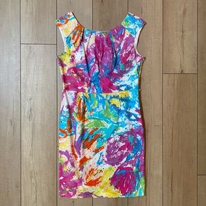 Spense Multicolor Abstract Midi Dress